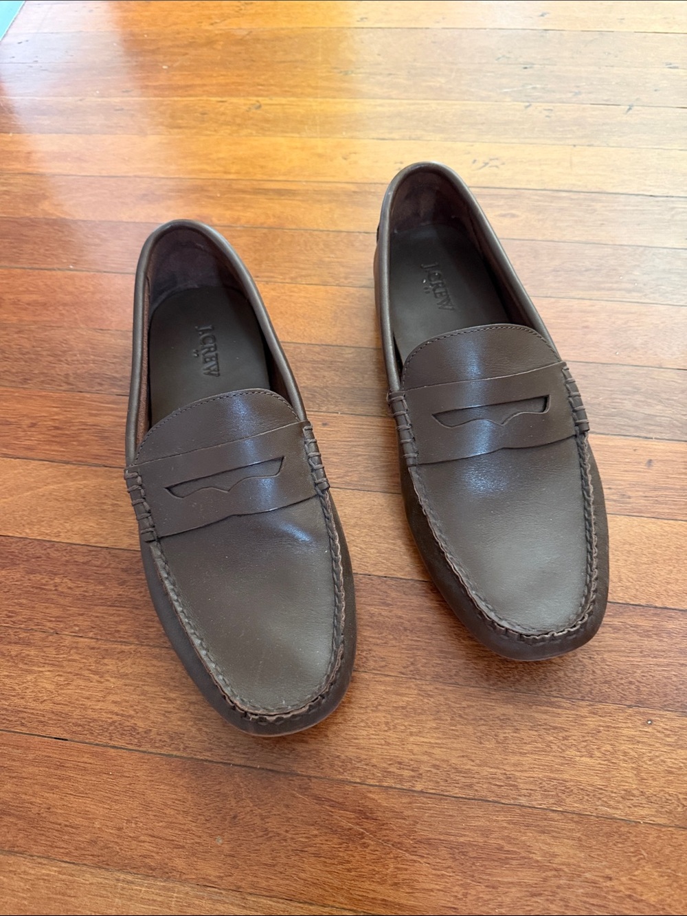 J. Crew Dark Brown Leather Driving Loafers